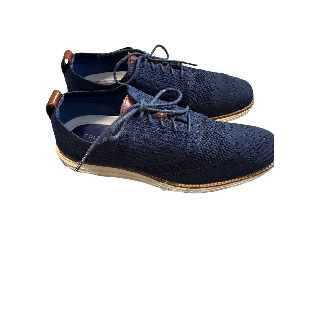 Cole Haan ZERØGRAND Stitchlite Knit Oxford Navy Blue Men's 8M